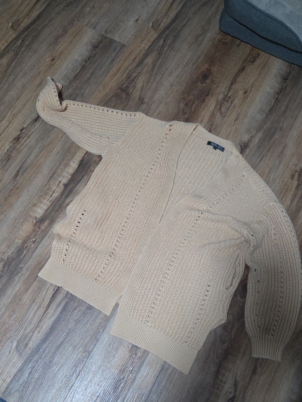 Men's V-Neck Knit Sweater Cardigan - Beige